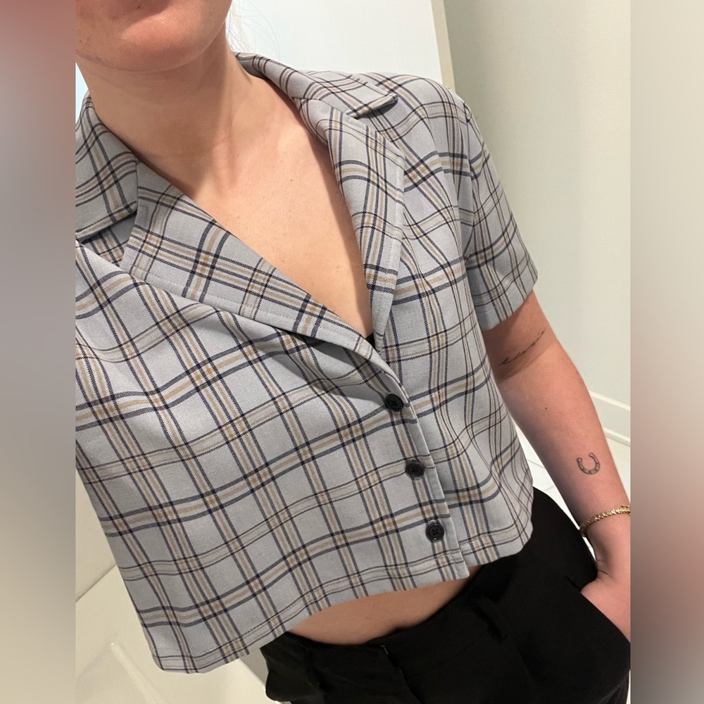 Sunday Best plaid cropped shirt